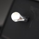 Source Unknown NIB Stunning Mirrored Silver Plated Size 7 Casual Unisex Signet Ring Photo 3