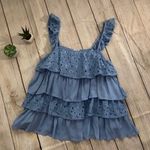 J.O.A. Periwinkle Top With Ruffles Photo 0