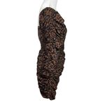 Nicholas Gathered Dress In Leopard Print Brown Mini Ruched Belted Womens Size 2 Photo 4