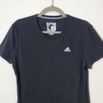 Fitted Black V-Neck T-Shirt Size Large Adidas Women's Black Tee Photo 2