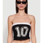 Like an angel  Tube Top Womens Size XL Black White Sports Cropped Sleeveless NWT Photo 1