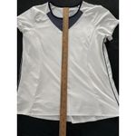 Lucky In Love Shirt Womens Large White Navy Performance Split Back Tennis Golf Photo 6