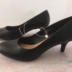 Black Leather Heels, Size 10 Photo 1