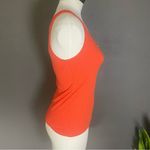 Fluer‎ de Lis Essentials Ribbed Henley Tank Top Orange M Scoop Neck Stretchy Size M Photo 2
