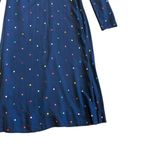 Farm Rio Lucy Dots V-Neck Dress Navy Colorful Long Sleeve Shift Size Small NWT Photo 6