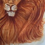 Vintage Glentex Lion Head Scarf Orange Photo 4