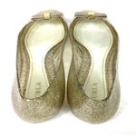Furla  Gold Sparkly Glitter Bow Accent Clear Plastic Jelly Ballet Flats Size 7/37 Photo 3
