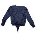 Abercrombie & Fitch NWT  Satin Black Dressy Bodysuit Blouse Top Large Photo 3