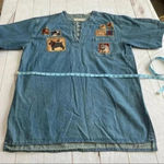 Us expedition Faithful Companion embroidered patchwork Dog Top Blue Size L Photo 2