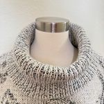 Lucky Brand  Aztec Western Fringe Turtleneck Sweater Black White‎ medium Photo 4