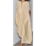 ZARA ZW Collection Kaftan Tunic Maxi Dress in Butter Yellow Stripe NWT Sz. S Photo 4