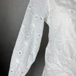 Gracia Bow Waist Long Sleeve Embroidered Full Button Top Size Small Minimalist Photo 6