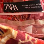 ZARA CROPPED FLORAL PRINT TROUSERS MULTICOLOURED SIZE M Photo 4