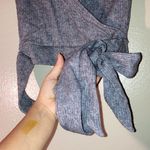 Forever 21 NWT Ribbed Cropped Wrap & Tie Top Women Size Medium Grey Photo 1