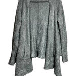 Hem & Thread  Grey Fuzzy Cardigan Open Front Waterfall Style M L Photo 0