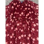 Draper James Kellie Babydoll Mini Dress in Magnolia Dot Red Floral Tie Front 1X Photo 8