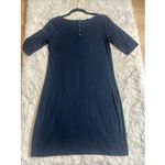 Adrienne Vittadini  -‎ 3/4 Sleeve - Stretch - Button Back - Blue Casual Dress - S Photo 4