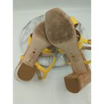 Stuart Weitzman Analeigh Shoes Woman's 10 Sandal Yellow Suede Cork Heel Photo 8