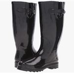 Shoes8teen Rubber Black Buckle Rain Boots Size 6 Photo 1