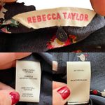 Rebecca Taylor  SILK Mini Shirt Dress Cocktail Blue Floral Button Down Ruffles 8 Photo 5