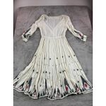 Free People  Romantics Splendor The Grass Embroidered Midi Dress Boho Festival M Photo 4