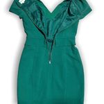 Reiss Marcia Peplum V-neck Dress, Green, Size 4 Photo 9