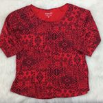 Pendleton  red and black printed tee 3/4 sleeves‎ Photo 0