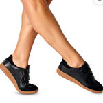 Anthropologie NWOB SILENT D SEENA SNEAKER BLACK LEATHER. Size EU 37. MSRP $135 Photo 0