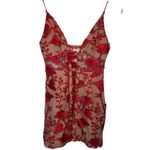 Tobi Sz XS Red Nude Floral Lace Up Corset Dress See Through Panels Valentines Photo 2
