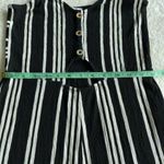 Love Tree Crop Jumpsuit Womens Sz L Black White Stripe Wide Leg Coastal Nautical Photo 7