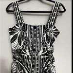 Farm Rio  Monochrome Elegance Scarf Print Belted Linen Blend Romper Size S Photo 4