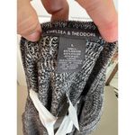 Chelsea & Theodore Sweater Grey Size L White Layered Top Semi Sheer Hem Black Size L Photo 8