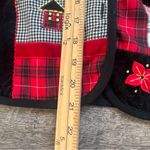 Koret Vintage Ugly Christmas Sweater Party Patchwork Vest Size Petite Small Black Photo 5