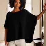 Frank & Eileen  Black One Size Triple Fleece Capelet Top Short Sleeve Photo 0