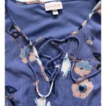 Shyanne  Dress Women's Small Blue Floral Long Sleeve Western Belle Tassel Ties Photo 6