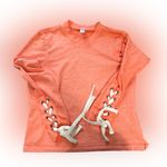 Alternative  Apparel - Coral Lace Up Tie Sleeve‎ Crewneck Sweatshirt Photo 1