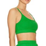 Camila Coelho Sports Bra Kelly Green SMALL Bralette Cotton High Impact USA NEW Photo 1