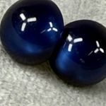 Vintage Screw back Blue Glass Dome Earrings Women Accessory Classic Work Casual Photo 8