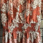 Socialite  Women's Mini Dress Size XS Burnt Orange Floral Smock Waist Boho Chic Photo 1