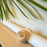 Natural Polished Seashell Statement Ring – Bought in Hawaii Tan Photo 6