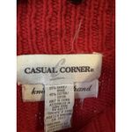 Vtg Casual Corner‎ Red Hand Knit Christmas Sweater Rocking Horse Bear Medium Photo 9