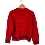 Pendleton Vintage 100% Wool Womens Size Large Red Navy Blue Cardigan Made In USA Photo 5