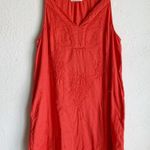 Roller Rabbit Roberta  Embroidered Sleeveless Cotton Tank Dress Coral Sz Medium Photo 1
