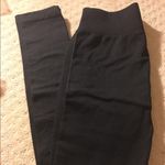 Fleece Solid Black Buttery Warm Cozy Leggings One Size NWOT #4248 Photo 4