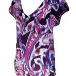 Gibson 🆕 silk watercolor short sleeve blou… Photo 0