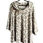 Scarlett Gray and White Cowl Neck Sweater with Flowing Silhouette Photo 0