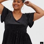 Torrid NWT  Babydoll Velvet V-Neck Flutter Sleeve Midi Top Size 00 Photo 0