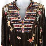 Johnny Was Sisilia Embroidered Velvet Peasant Blouse and cropped pant set NWT Photo 4