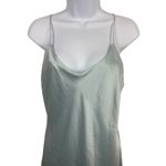 Victoria's Secret Victoria’s Secret 100% Silk Short Slip Dress Nightgown M Blue Satin Gold Label Photo 1