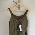 Eileen Fisher  dress Steel Satin Faux Wrap Surplice Olivine NEW sz 10 Photo 8